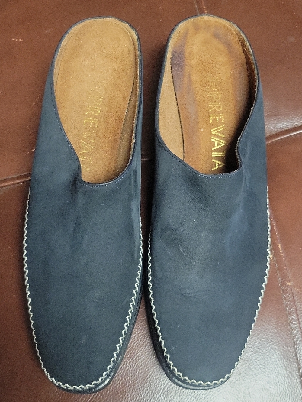 Prevata Black Leather Comfort Wedge Mule Clogs Women's Size [Insert Size]